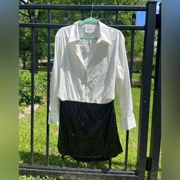 Anthropologie Mare Mare Buttondown Sequin Twofer Dress NWT - Picture 8 of 9